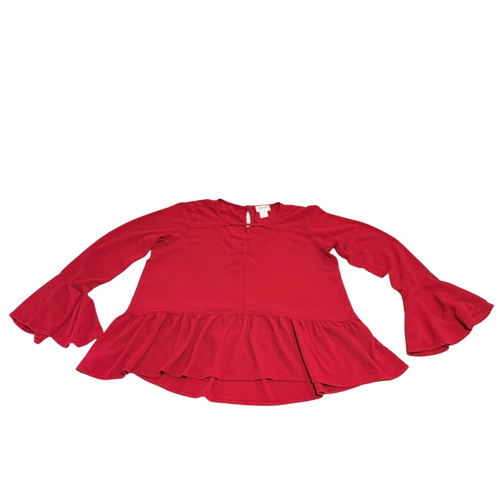 Mossimo Supply Co. Women's Red Ruffle Sleeve Blouse